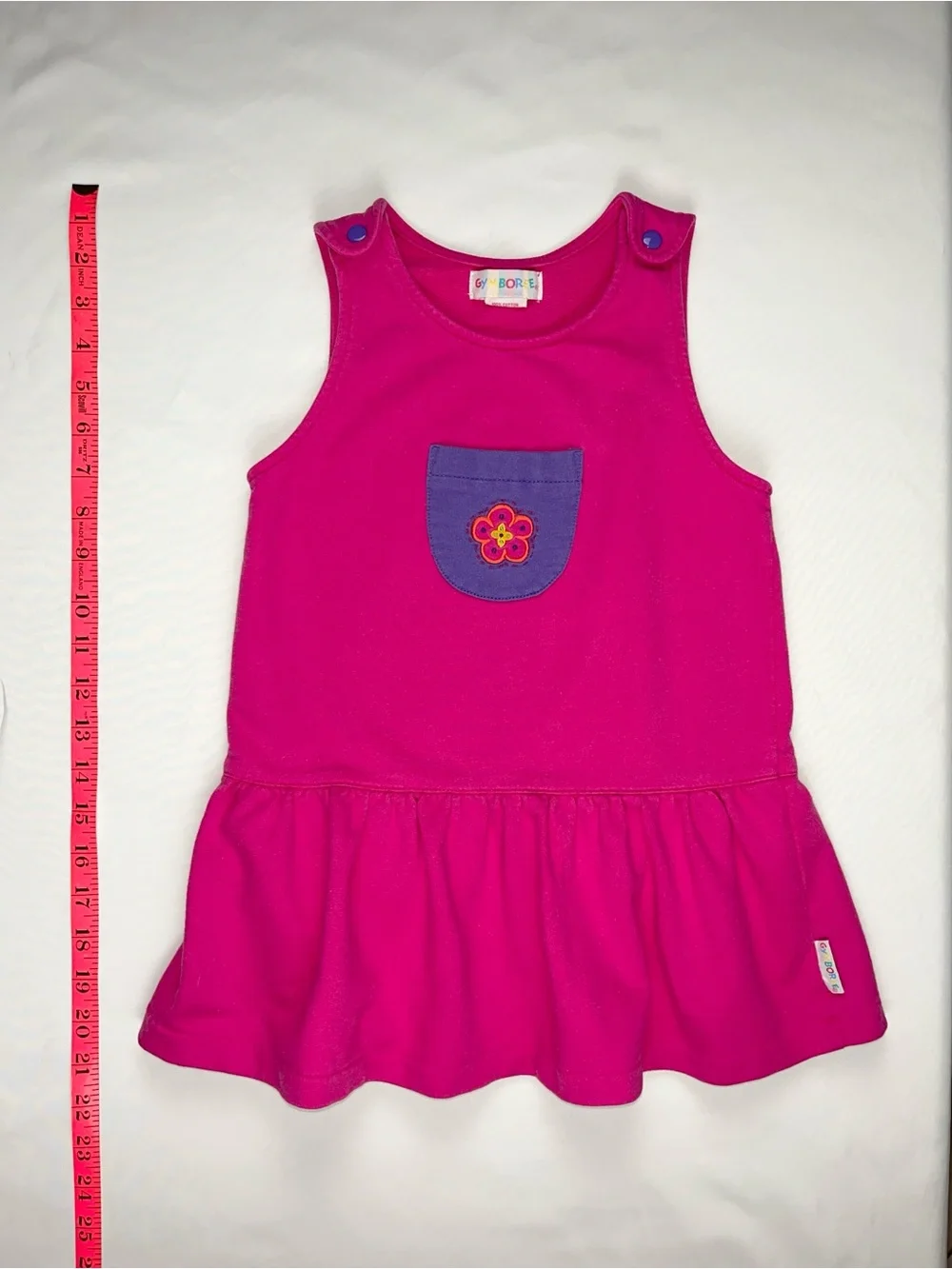 Gymboree 90s Flower Embroidered Rainbow Tag Knit Jumper Vintage Dress M